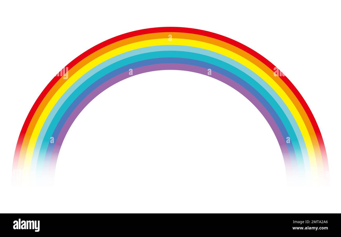 Vector Vibrant Rainbow Illustration isoliert auf weißem Hintergrund. Stock Vektor