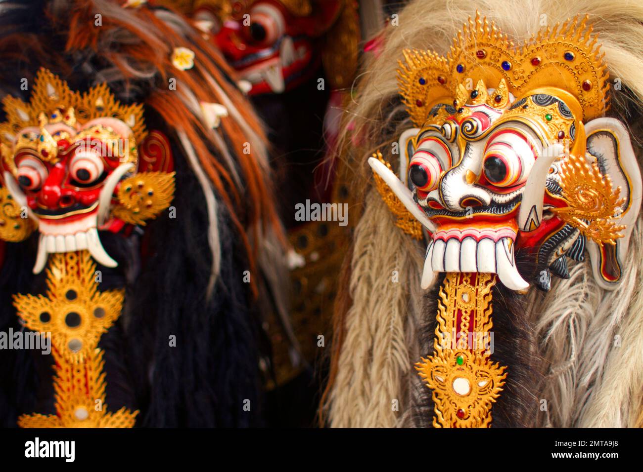 Barong Masken in Bali, Indonesien Stockfoto