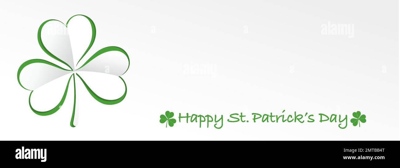 Vector St. Patrick's Day Grußkartenvorlage mit einem 3-D Relief Clover-Symbol. Stock Vektor