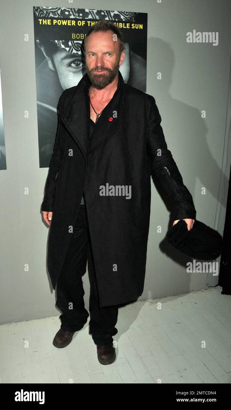 Sting besucht die „The Power of the Invisible Sun“-Bucheinführungsparty im Donna Karan Urban Zen Center im Stephen Weiss Studio. New York, NY 10/27/09 Stockfoto