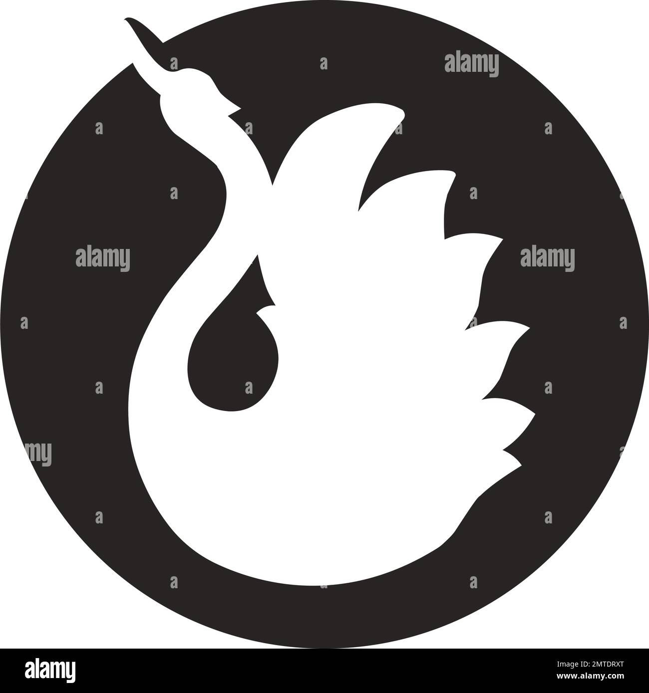 Logo-Design mit Vektor-Schwan-Silhouette zur Illustration Stock Vektor