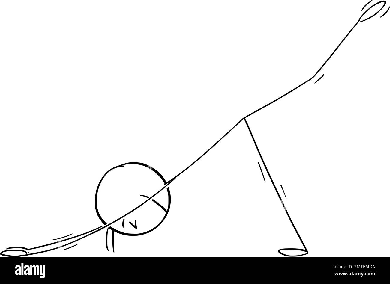 Person in Yoga-Pose, Vektor-Cartoon-Stäbchen-Abbildung Stock Vektor