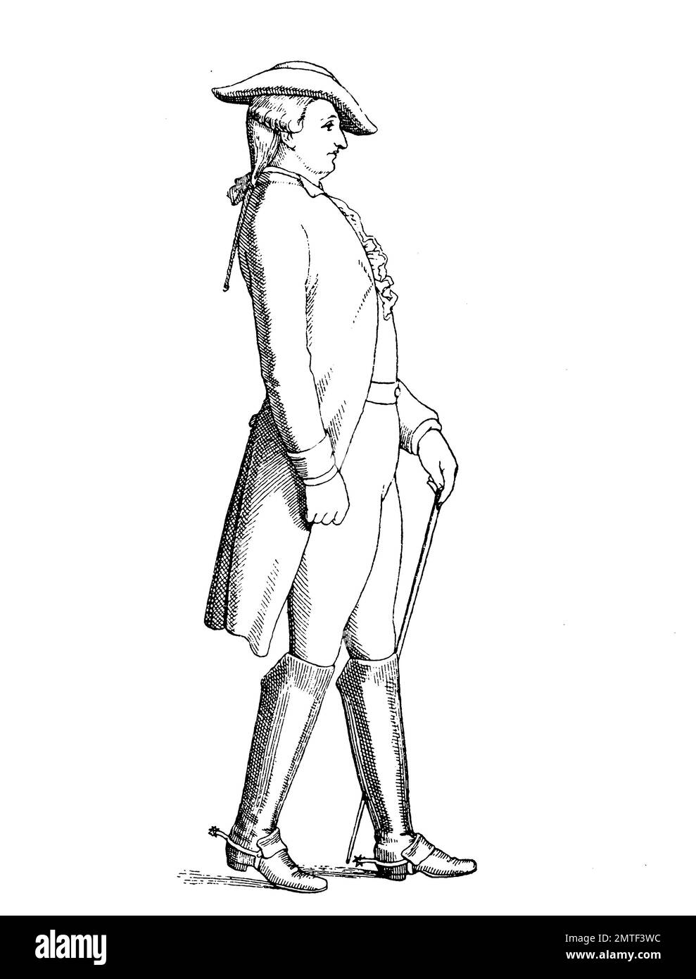 Berliner Schoengeist mit Zopf, 1783, Deutschland, Geschichte der Mode, Kostüm-Geschichte Stockfoto
