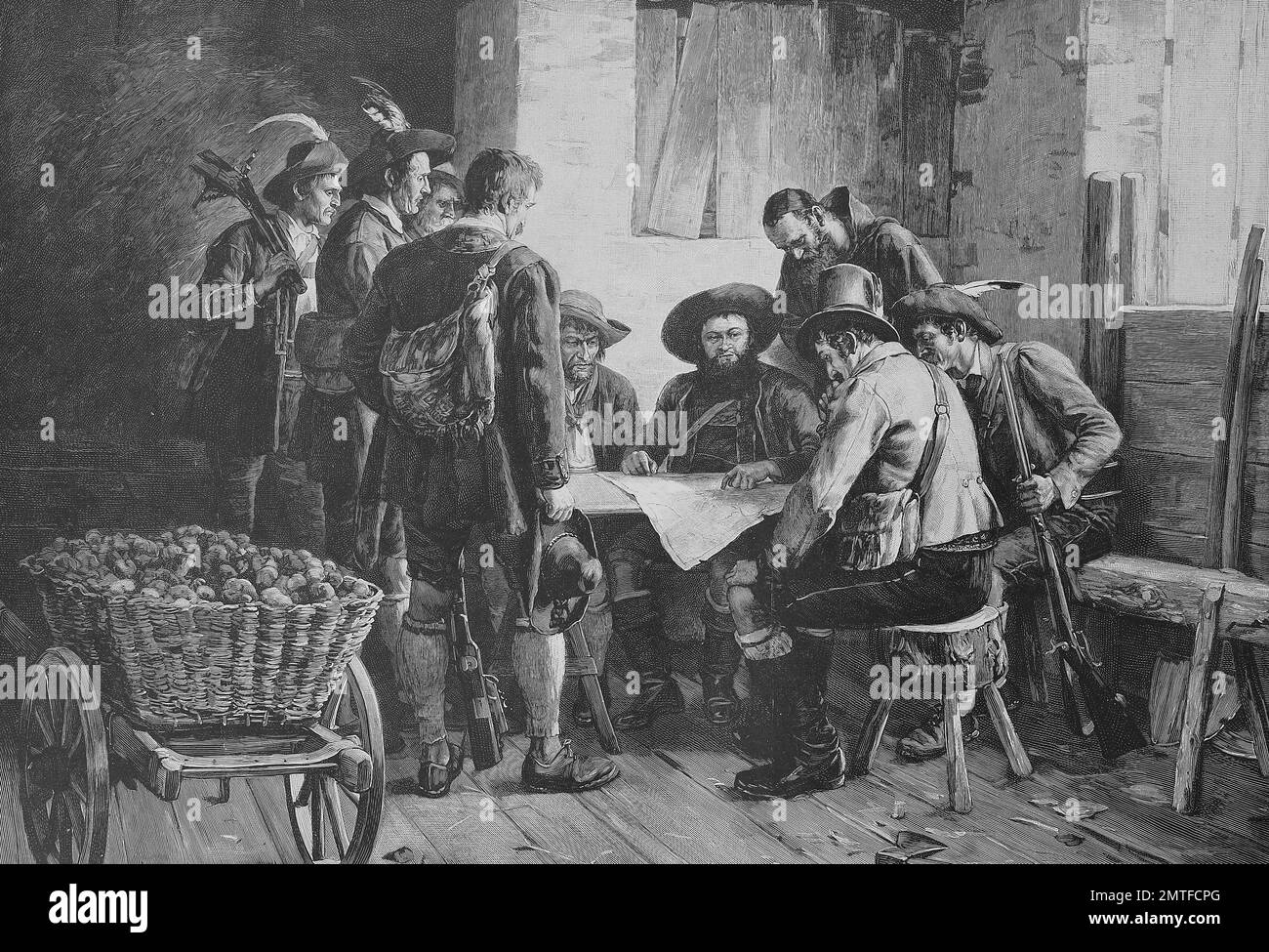 Rat des Krieges mit Andreas Hofer im Jahr 1809, Tiroler Aufstand Stockfoto