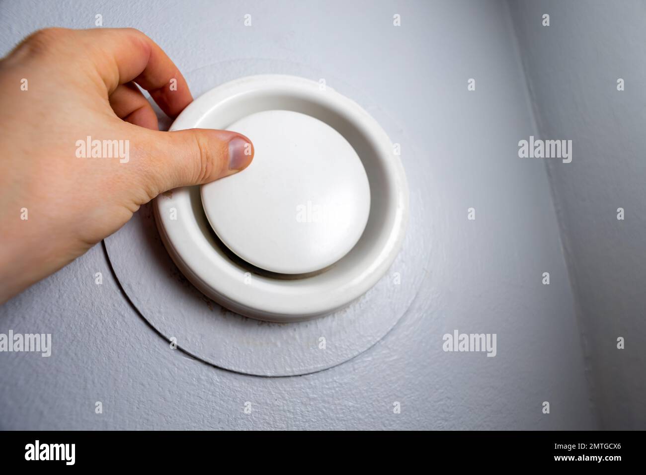 Lüftungseinlass im Badezimmer - Dänemark Kopenhagen Stockfoto