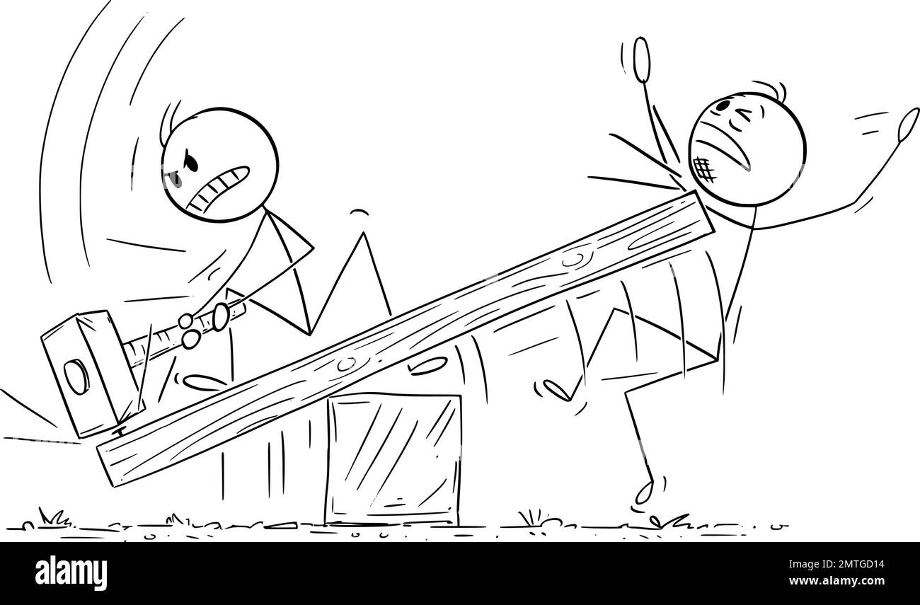 Person, die bei der Arbeit behandelt wurde, Vektor-Cartoon-Stäbchen-Abbildung Stock Vektor