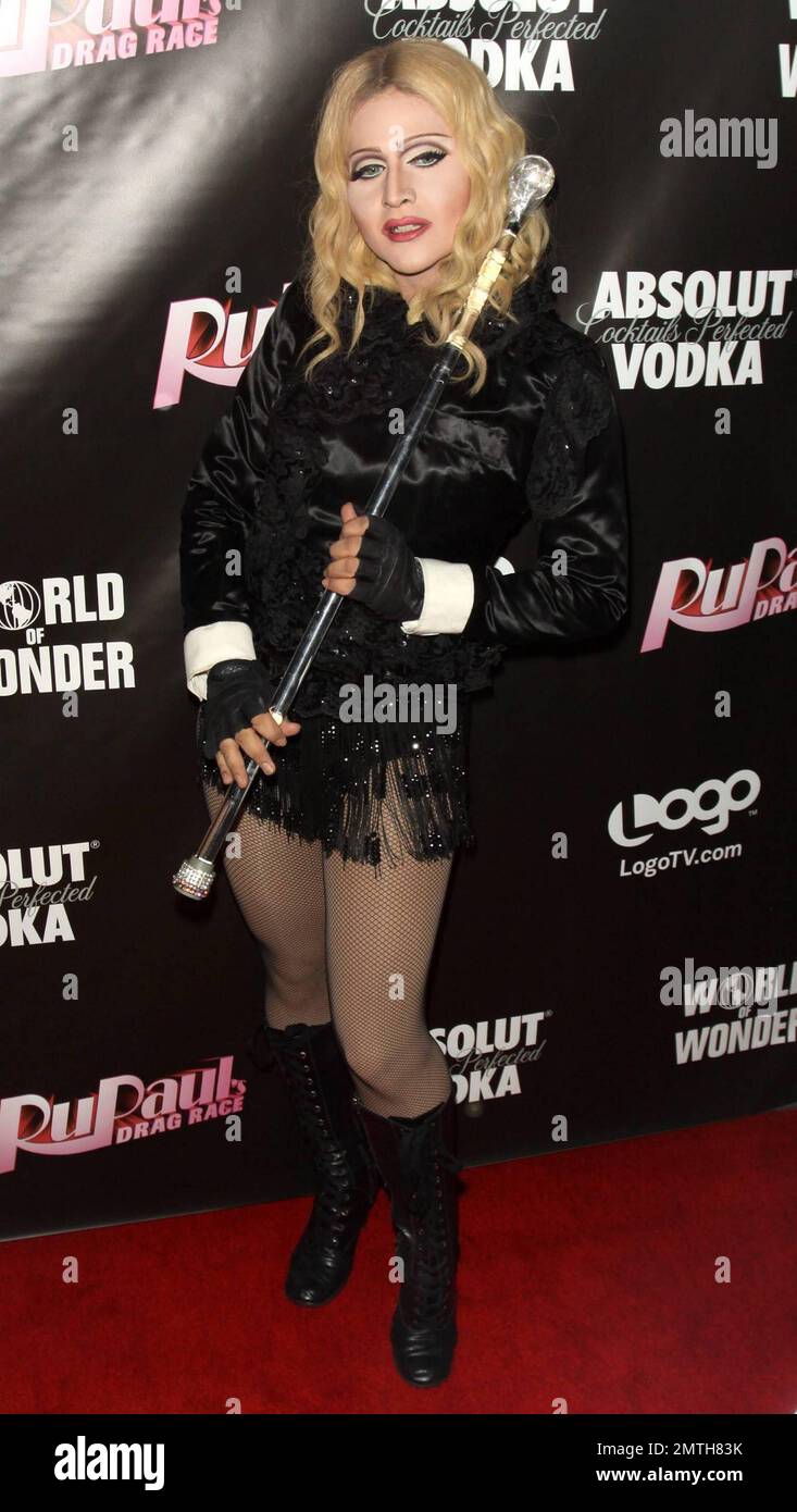 Madonna Venus D-Lite sieht im Rage Nightclub auf dem roten Teppich aus und  feiert die Premiere des Logo-Senders „RuPaul's Drag Race“, Staffel 3. Die  legendäre Drag Queen RuPaul (auch bekannt als RuPaul