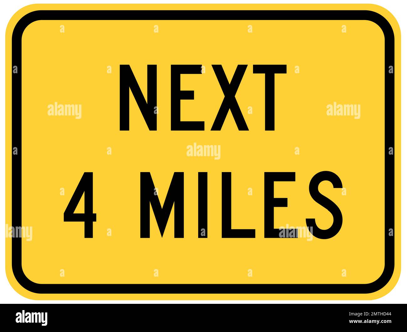 Warnschild für die nächste Entfernung Stockfoto