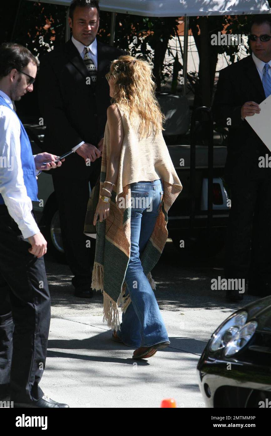 Sheryl Crow geht auf eine vor-Oscars-Party in Beverly Hills, Kalifornien. Als Mexikaner mit Poncho. 2/24/07 Stockfoto