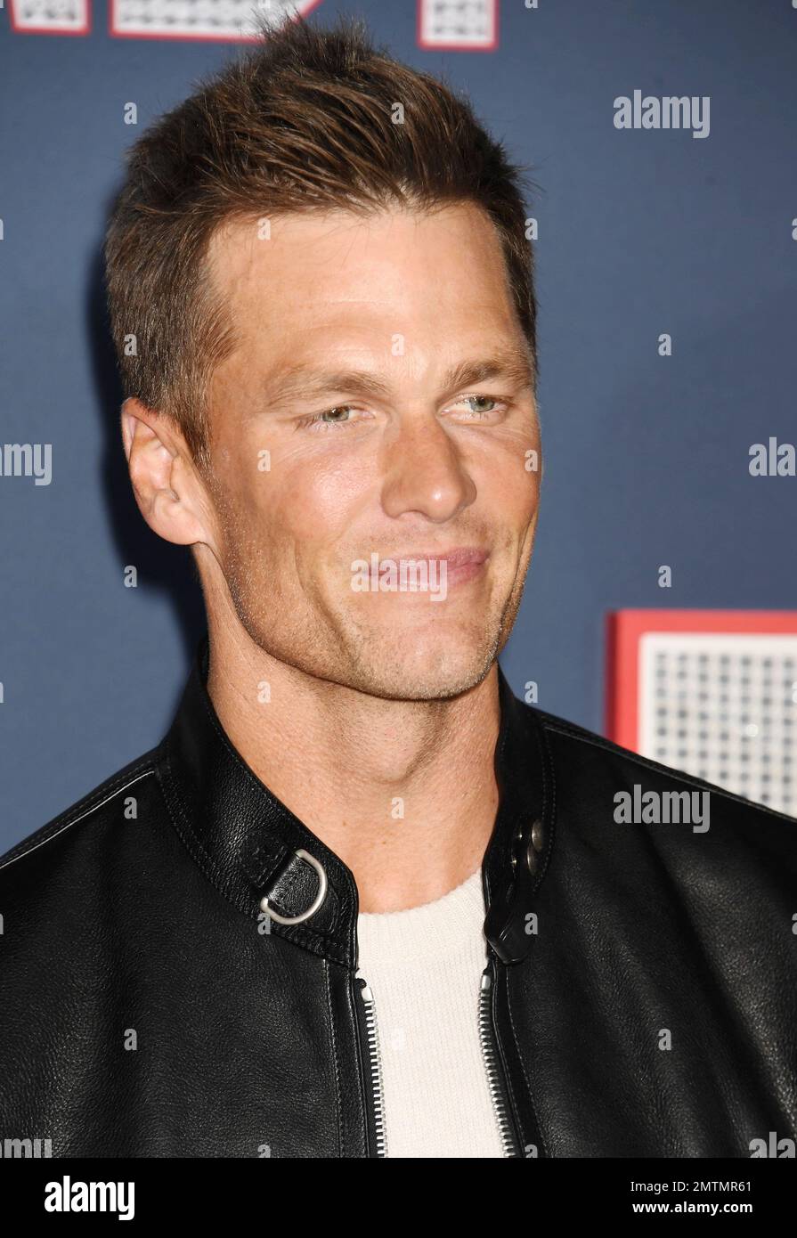 LOS ANGELES, CA - 31. JANUAR: Tom Brady nimmt am Regency Village Theatre am an der Premiere von Paramount Pictures' „80 for Brady“ Teil Stockfoto