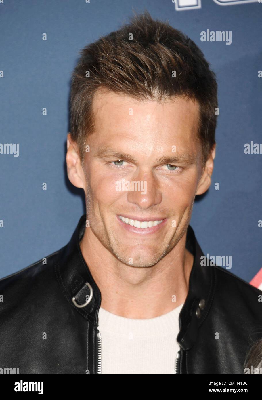 LOS ANGELES, CA - 31. JANUAR: Tom Brady nimmt am Regency Village Theatre am an der Premiere von Paramount Pictures' „80 for Brady“ Teil Stockfoto