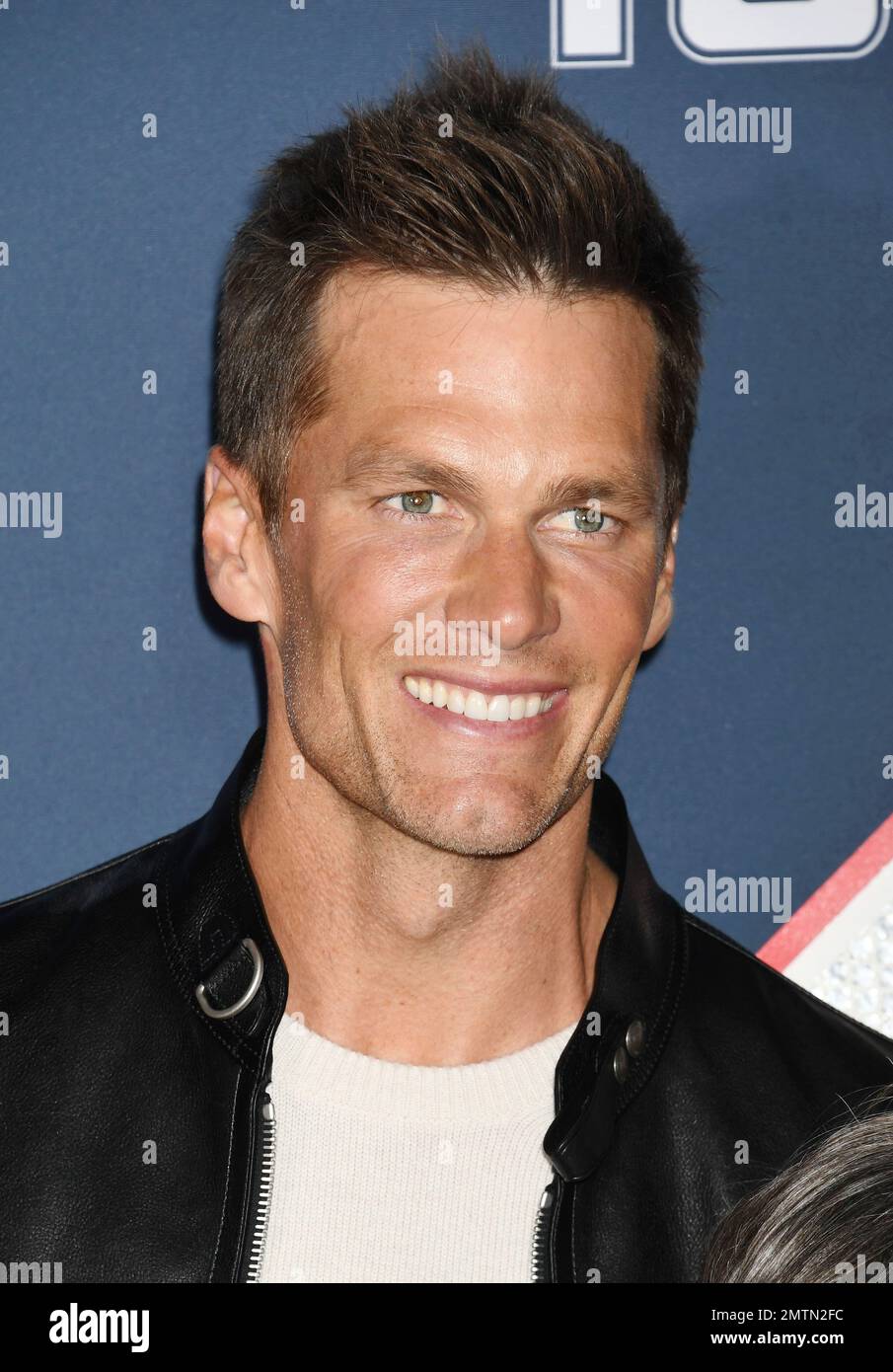 LOS ANGELES, CA - 31. JANUAR: Tom Brady nimmt am Regency Village Theatre am an der Premiere von Paramount Pictures' „80 for Brady“ Teil Stockfoto