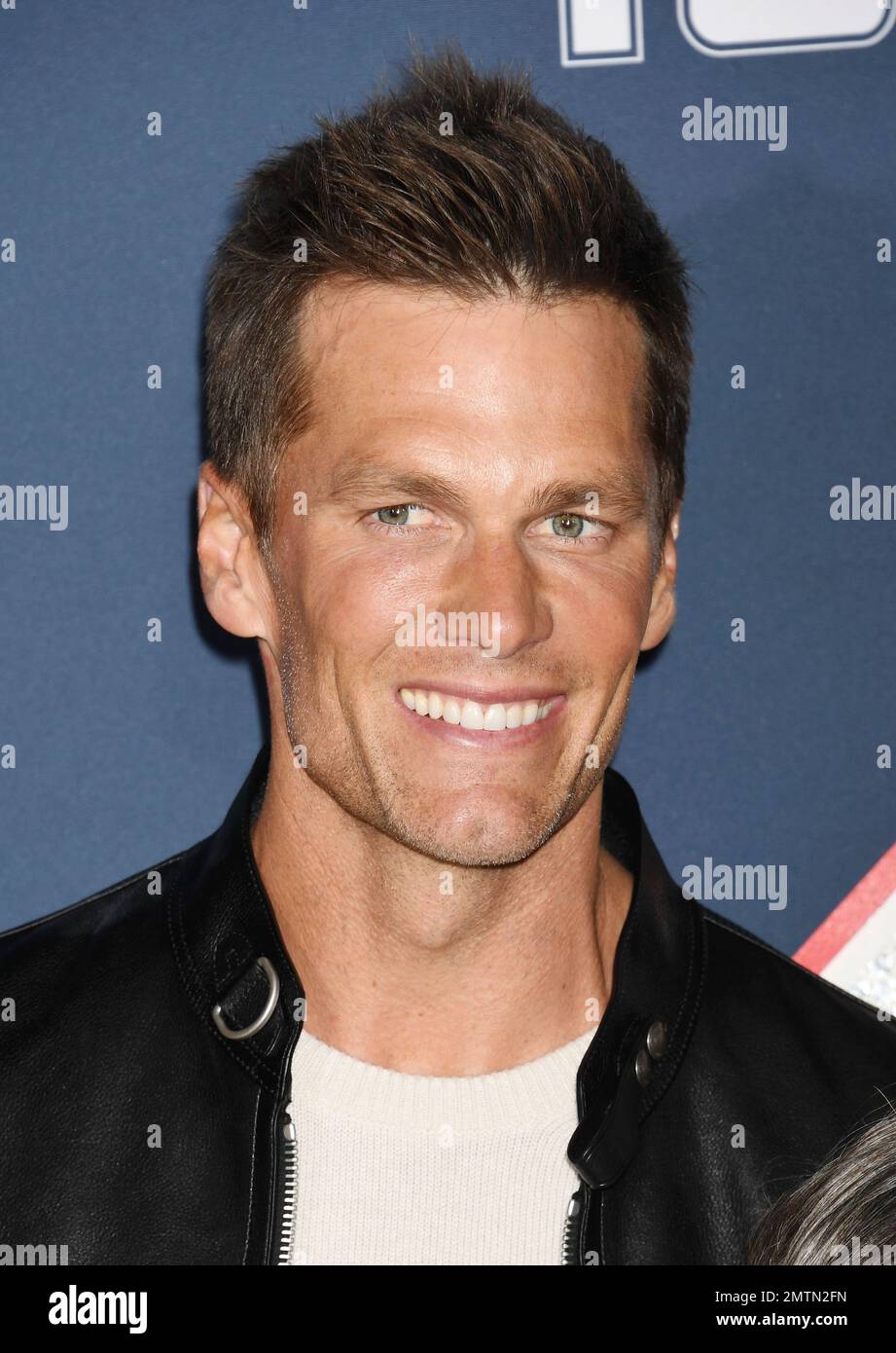 LOS ANGELES, CA - 31. JANUAR: Tom Brady nimmt am Regency Village Theatre am an der Premiere von Paramount Pictures' „80 for Brady“ Teil Stockfoto