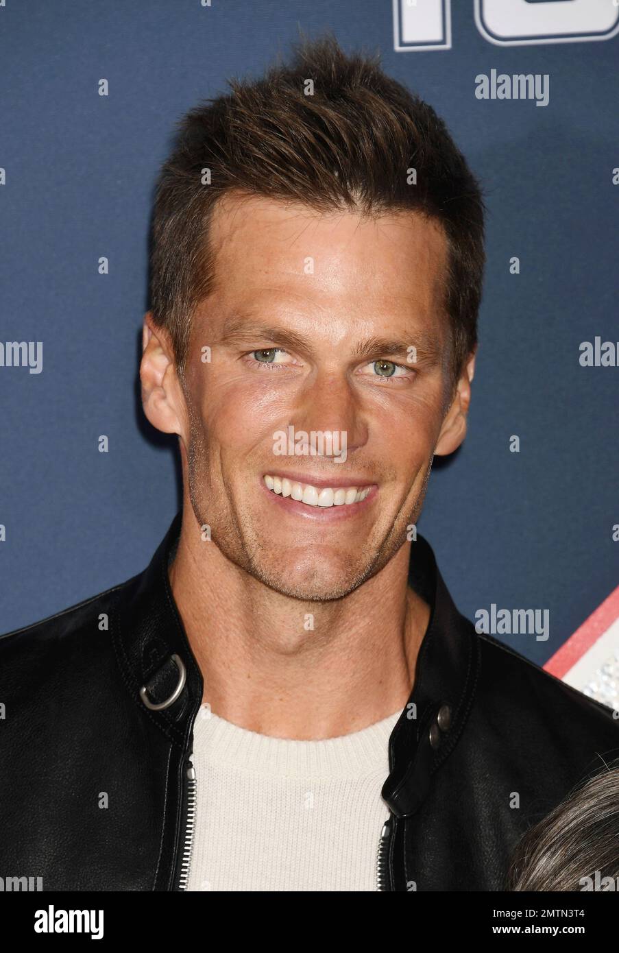 LOS ANGELES, CA - 31. JANUAR: Tom Brady nimmt am Regency Village Theatre am an der Premiere von Paramount Pictures' „80 for Brady“ Teil Stockfoto