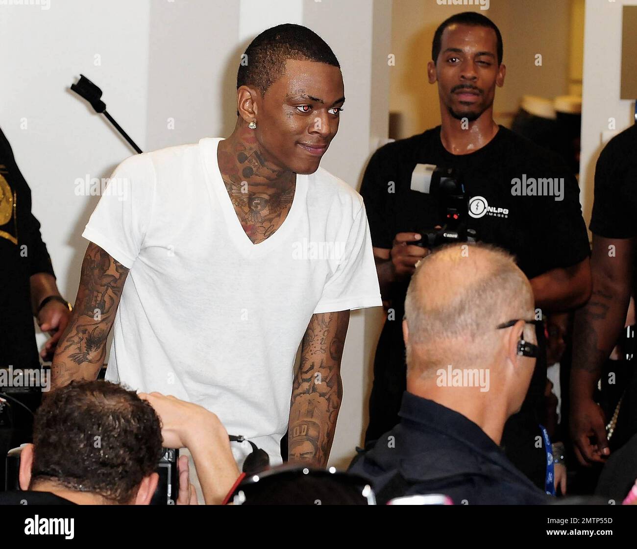 Soulja Boy tritt auf der Mstyle Lab Concert Tour in Macy's Broward Mall in Fort Lauderdale, Florida, auf. 13. August 2011. Stockfoto