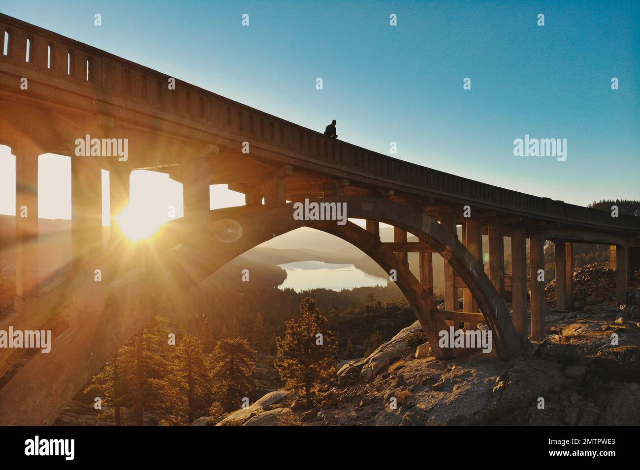 Bridge Sunrise Stockfoto