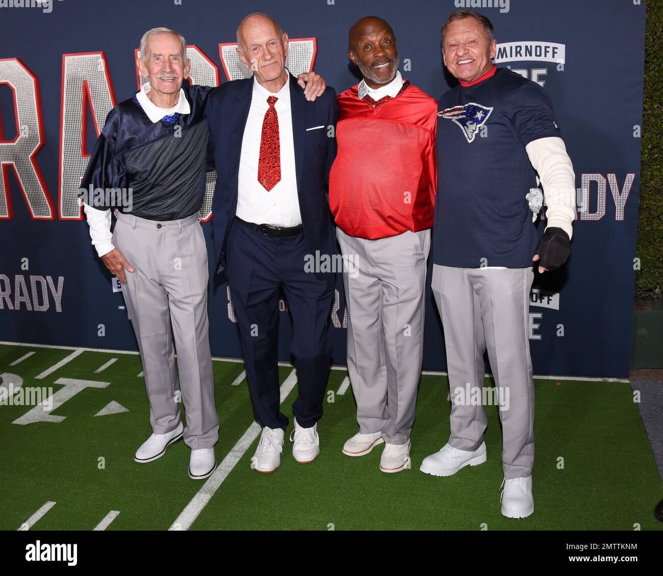 31. Januar 2023 - Westwood, Kalifornien - Bill Lyons, Robert Reeves, Jessay Martin und Michael 'Mick' Peterson. Los Angeles Premiere Screening of Paramount Pictures' ''80 for Brady'' im Regency Village Theatre. (Kreditbild: © Billy Bennight/AdMedia via ZUMA Press Wire) NUR REDAKTIONELLE VERWENDUNG! Nicht für den kommerziellen GEBRAUCH! Stockfoto