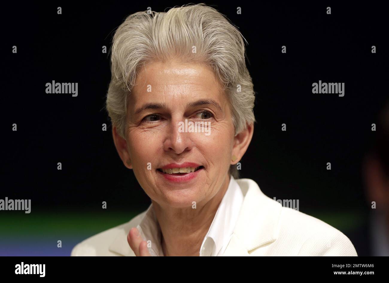 Marie-Agnes Zimmermann-Strack, deputy chairman of the German Liberal Party (FDP), attends a party convention in Berlin, Germany, Friday, April 28, 2017. (AP Photo/Michael Sohn) Stockfoto