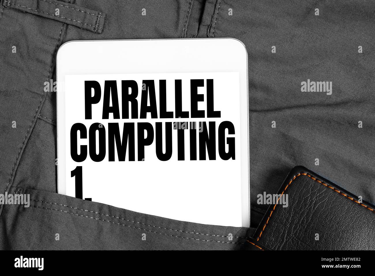 Handgeschriebenes Schild Parallel Computing. Geschäftsüberblick simultane Berechnung mittels Software und Hardware Stockfoto
