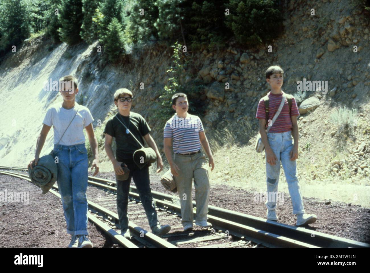 Stand by Me Jahr : 1986 USA Regisseur : Rob Reiner River Phoenix, Corey Feldman, Jerry O'Connell, Wil Wheaton Stockfoto