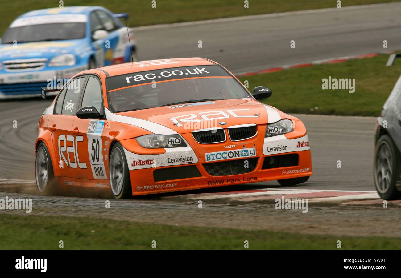 Stephen Jelly fuhr das Team RAC BMW in der BTCC-Runde 1 2008 auf der Motorstrecke Brands Hatch. Stockfoto