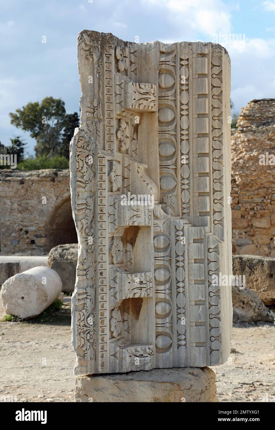 Aus Stein geschnitzte Bäder von Karthago in Tunesien Stockfoto