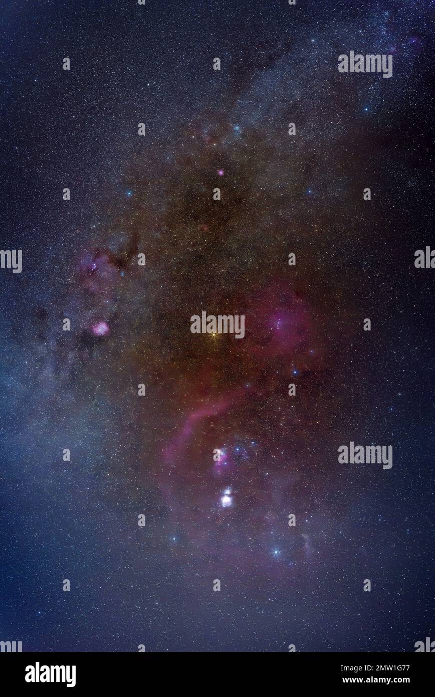 ORION Constellation in der Deep Sky Astrophotographie Stockfoto