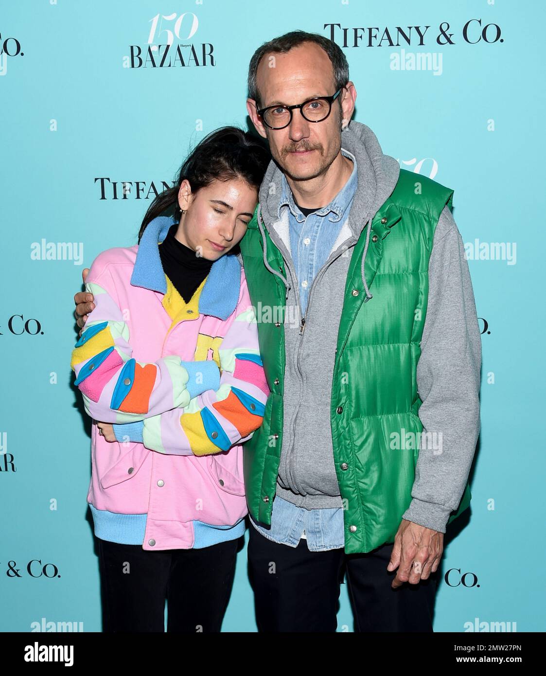 Terry Richardson and girlfriend Alexandra Bolotow attend the Harper's Bazaar 150th Anniversary Party at the Rainbow Room on Wednesday, April 19, 2017, in New York. (Photo by Evan Agostini/Invision/AP) Stockfoto