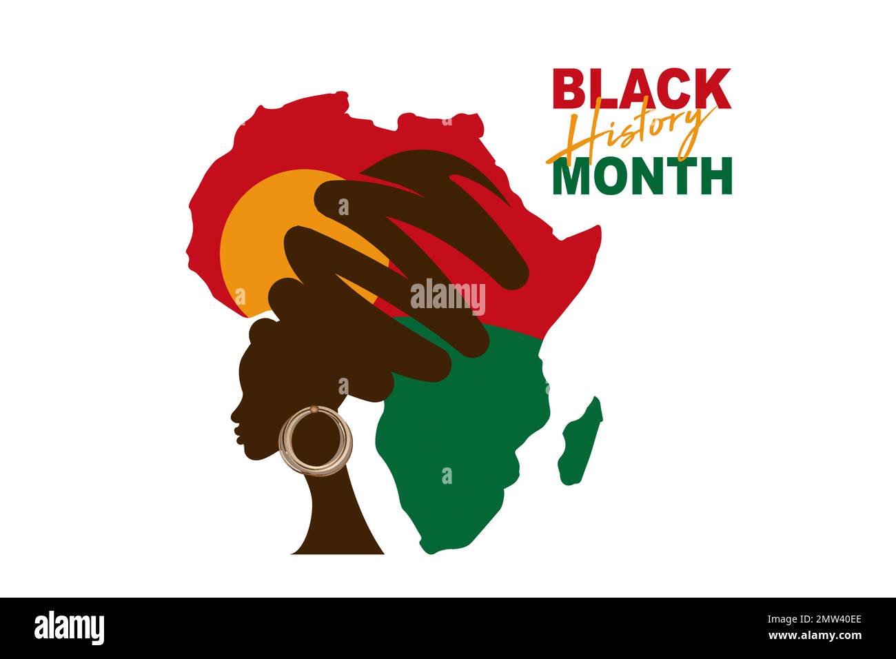 National Black History Month. Urlaubskonzept. Vorlage für Hintergrund, Banner, Karte, Poster mit Texteindruck. Afroamerikanische Geschichte. Eine Feier Stock Vektor