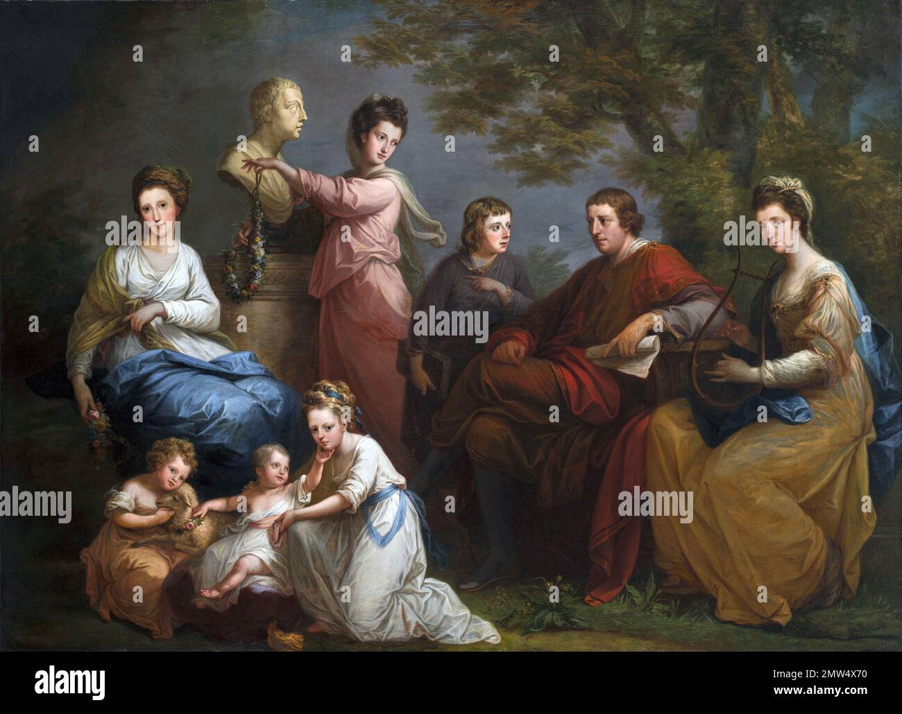 Angelica Kauffman. Gemälde mit dem Titel "die Familie des Grafen von Gower" von der Schweizer Malerin Angelica Kauffmann (1741-1807), Öl auf Leinwand, 1772 Stockfoto