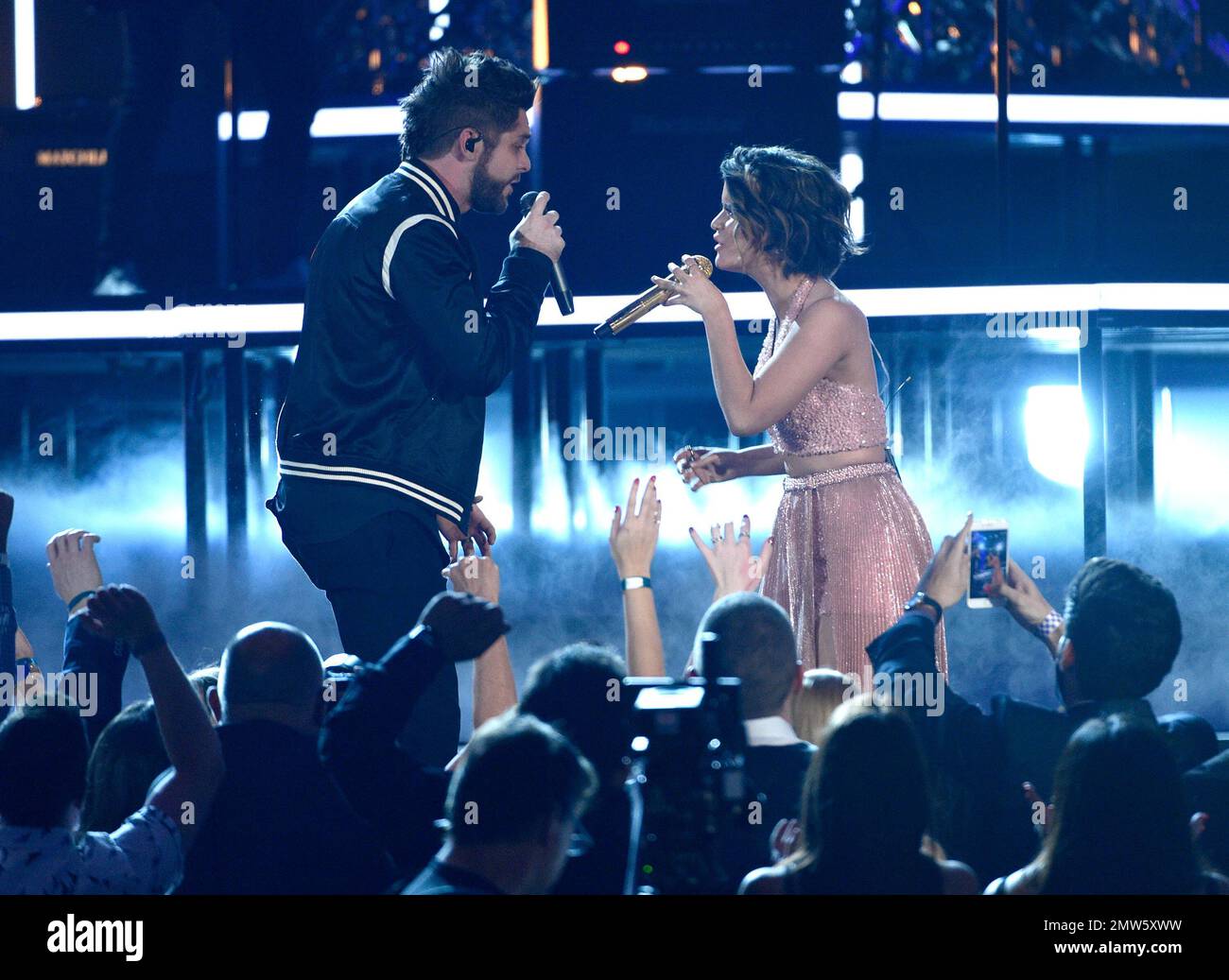 Thomas Rhett, left, and Maren Morris perform "Craving You" at the 52nd
