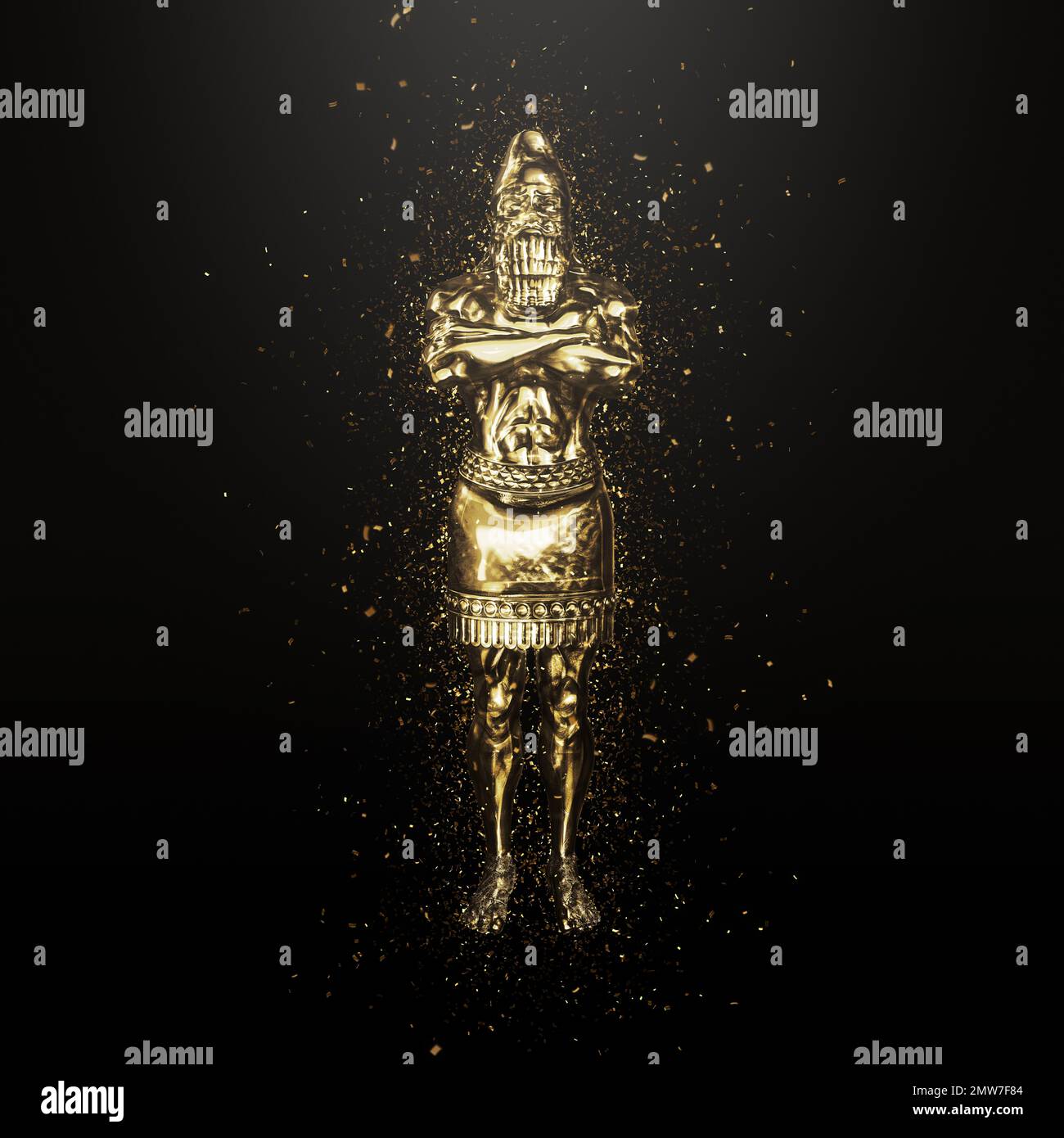 König Nebukadnezars Traumstatue (Daniels Prophezeiungen) Hintergrund der Präsentation Stockfoto