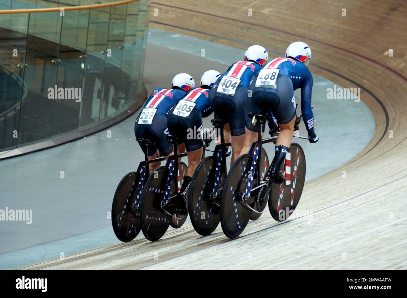 VERFOLGUNGSJAGD DER US-Frauenmannschaft während der UCI-Leichtathletik-Weltmeisterschaft 2022. Stockfoto