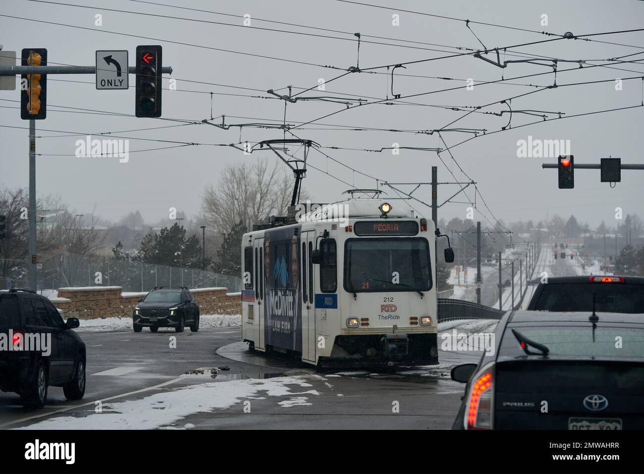 Denver RTD Train Car Stockfoto