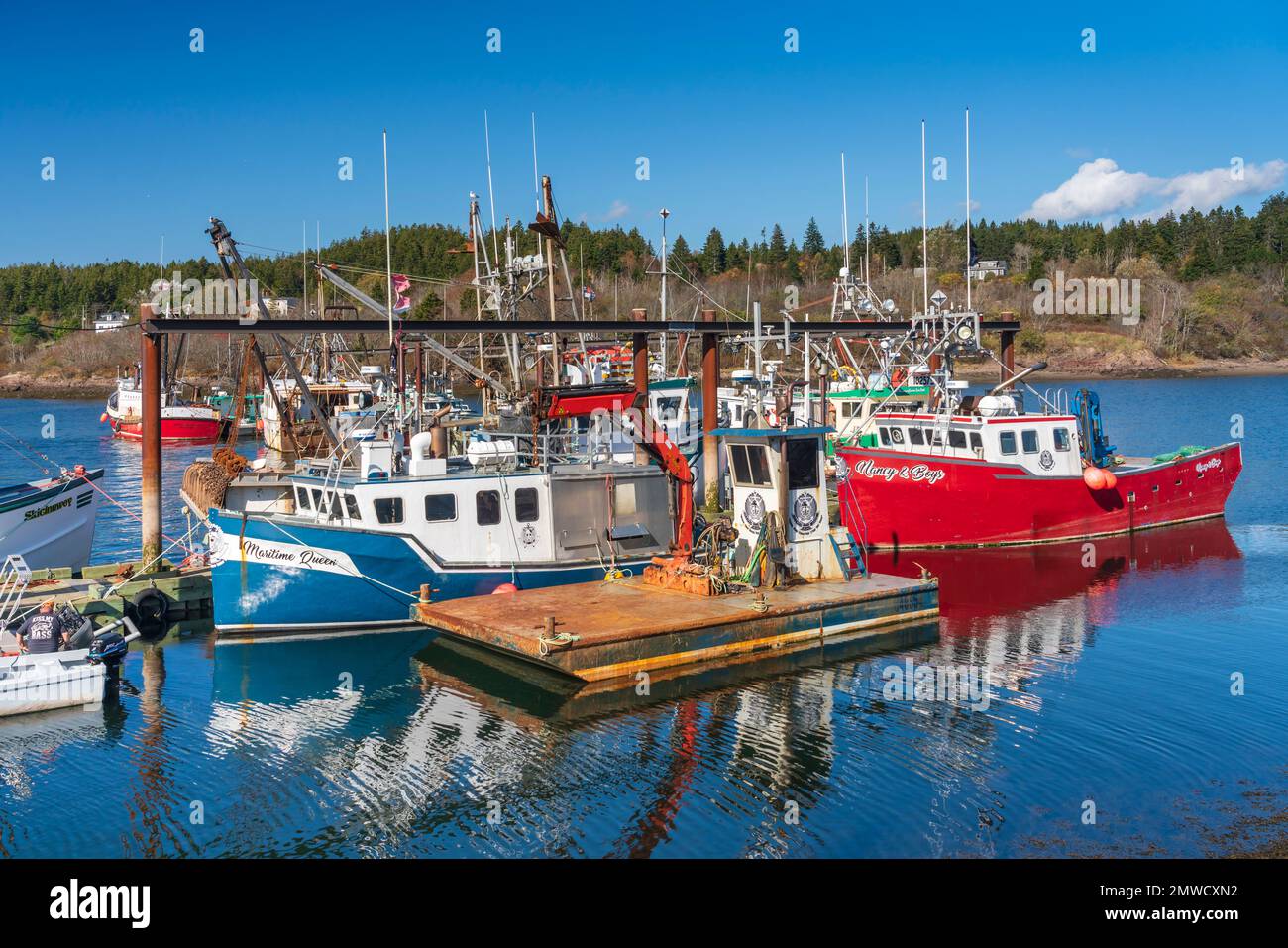 Fischerboote in Black's Harbour, New Brunswick, Kanada Stockfoto