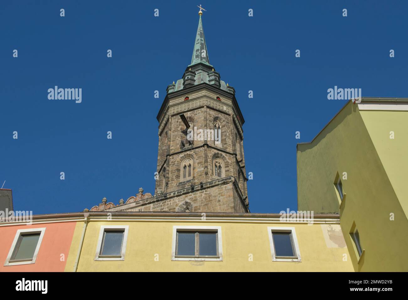 Kirchturm, St. Petri Kathedrale, Fleischmarkt, Bautzen, Sachsen, Deutschland Stockfoto