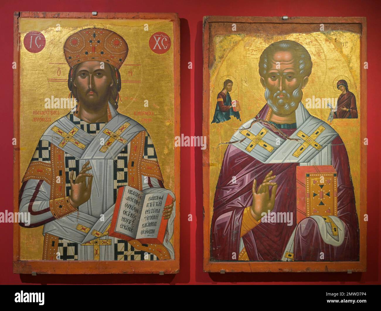 Ikonen, heilige Bilder, Museum, Ausstellung, Kloster Gonia Odigitria, Kreta, Griechenland Stockfoto