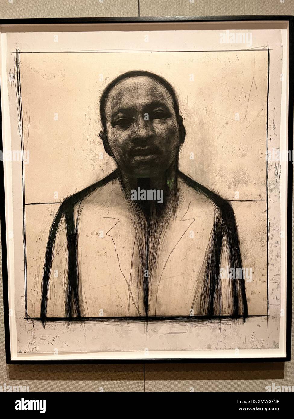 Martin Luther King, Jr., 2002. Künstler: John Wilson, 1922-2015. Ätzen und Aquatint auf Chine colle." Metropolitan Museum of Art, New York City. Stockfoto