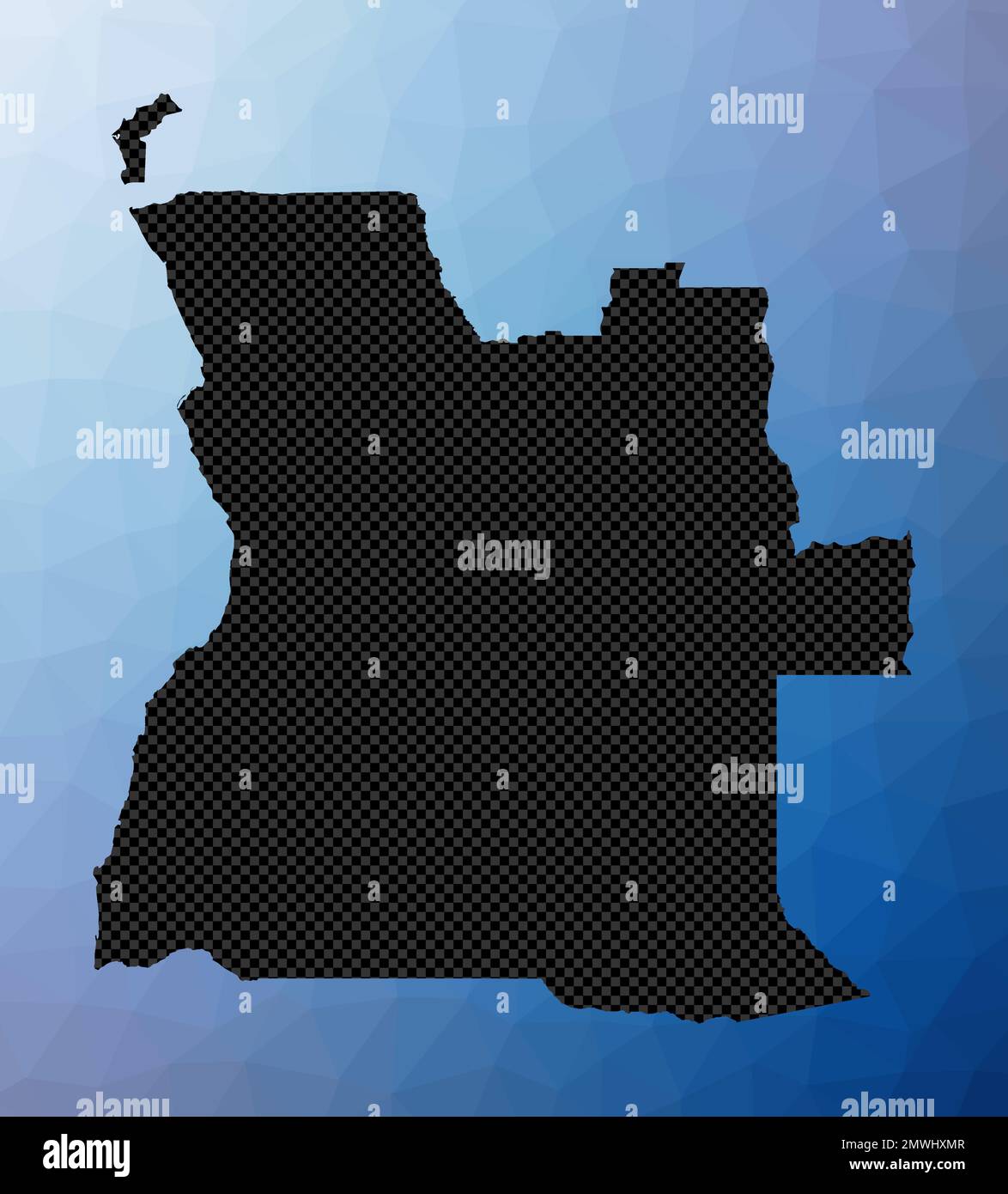 Geometrische Karte Angolas. Schablonenform Angola in niedriger Poly-Form. Wunderschöne Landschaftsvektordarstellung. Stock Vektor