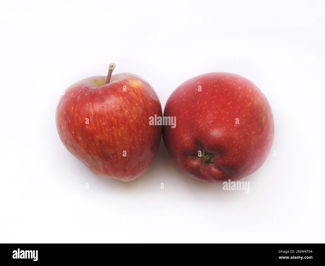Ein Apfel ist eine essbare Frucht, die von einem Apfelbaum (Malus domestica) erzeugt wird. Apfelbäume werden weltweit angebaut und sind die am weitesten verbreitete Art Stockfoto