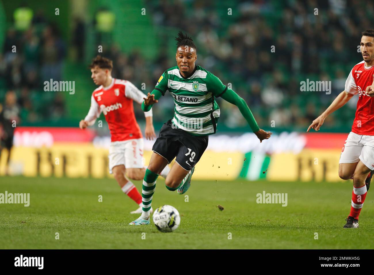 Lissabon, Portugal. 1. Februar 2023. Youssef Chermiti (SportingCP) Fußball : Portugal "Liga Portugal bwin" Spiel zwischen Sporting Clube de Portugal 5-0 SC Braga im Estadio Jose Alvalade in Lissabon, Portugal . Kredit: Mutsu Kawamori/AFLO/Alamy Live News Stockfoto