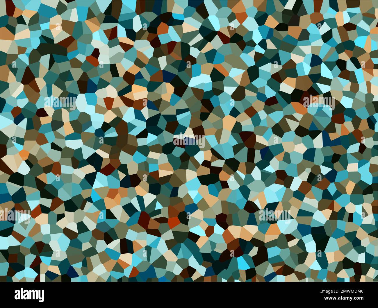 Abstrakter Polygonhintergrund mit blaugrün und braun. Verzerrtes Hintergrunddesign. Stock Vektor