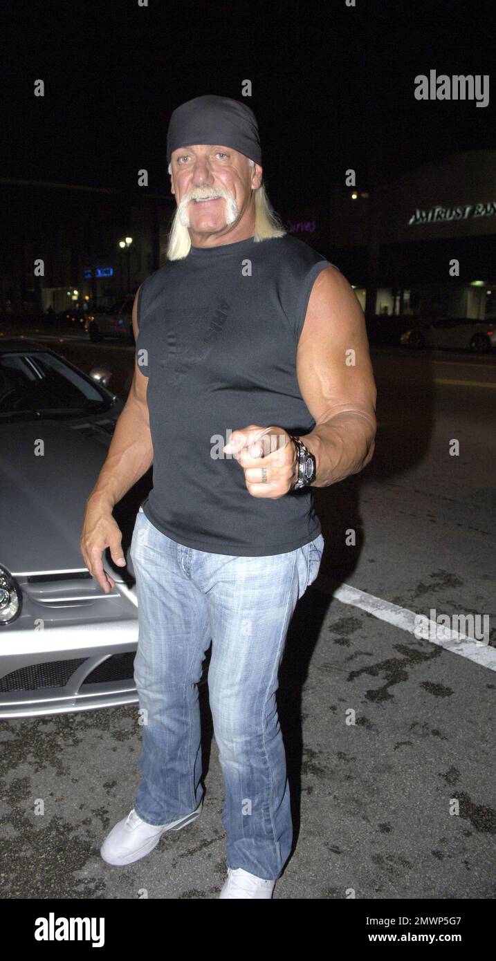 SMG Hulk Hogan  Wedding 111110 16.JPG am 24. August 2006 in Miami Beach, Florida. MIAMI, Florida - NOVEMBER 11: (TMZ) Hulk Hogan steigt wieder in den Ring ein. Der Ehering -- TMZ hat erfahren, dass die Wrestling-Legende eine Heiratserlaubnis beantragt hat, um seine 35-jährige fiance Jennifer McDaniel zu heiraten. Uns wurde gesagt, dass der 57-jährige Hulk den Führerschein in Florida bekommen hat -- und er läuft am 11. Januar 2011 ab -- also läuft die Uhr ab. Quellen, die Hulk nahestehen, sagen uns, dass das Paar von Dr. Michael Beckwith verheiratet werden will, einem spirituellen Guru aus L.A. Was Hulk angeht... der sich von seiner ersten Frau L scheiden ließ Stockfoto