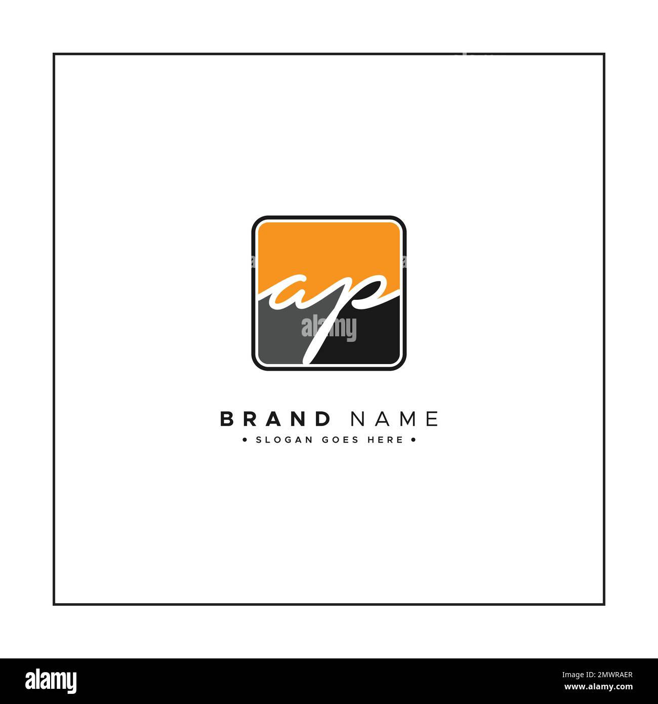 AP handgeschriebenes Signature-Logo – Vektorlogo-Vorlage für Beauty-, Mode- und Fotobranche Stock Vektor