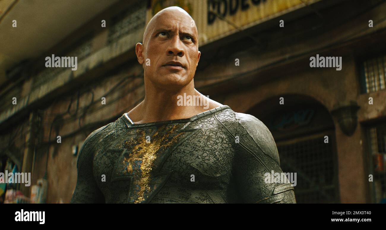Der Schwarze Adam Dwayne Johnson Stockfoto