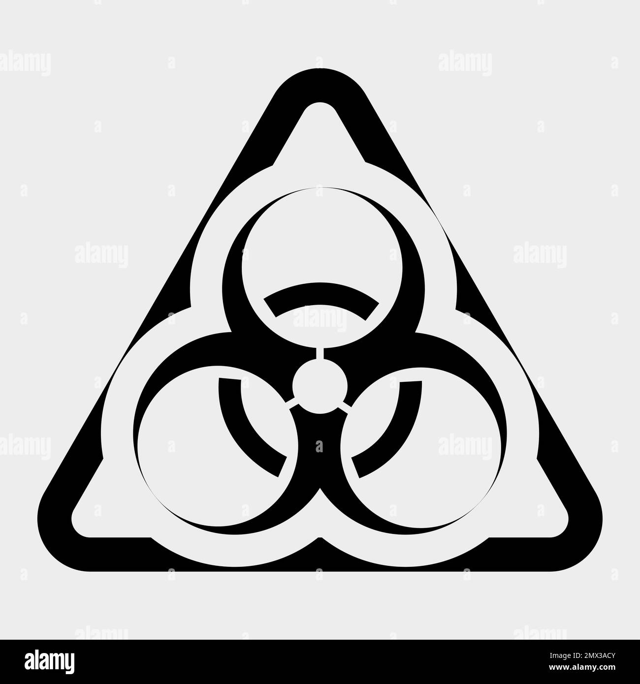 Biologische Gefahr Schwarzes Symbol Auf Weißem Hintergrund Stock Vektor