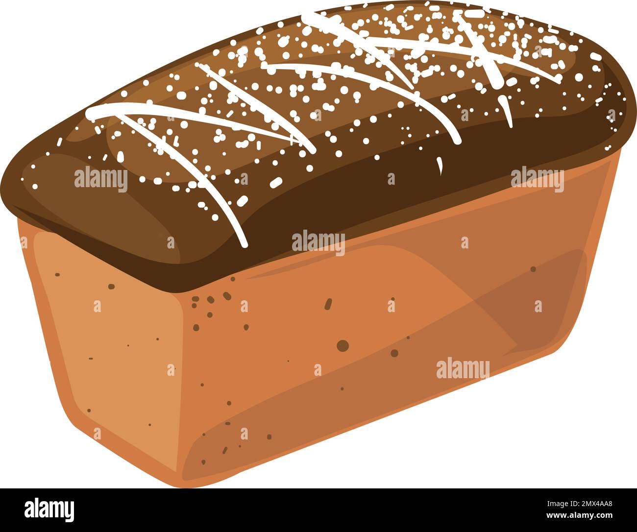 Roggenbrot. Cartoon-Ikone für frische Backwaren Stock Vektor