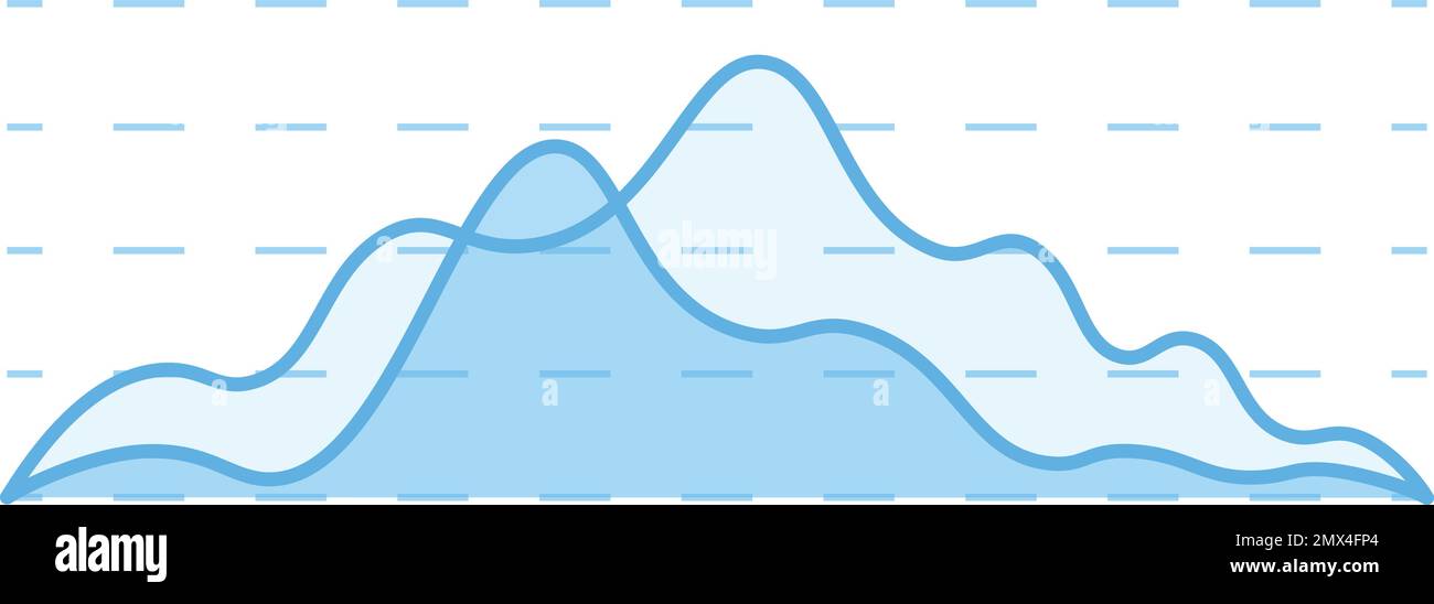 Liniendiagramm mit glatter Kurve. Daten-Infografik Stock Vektor
