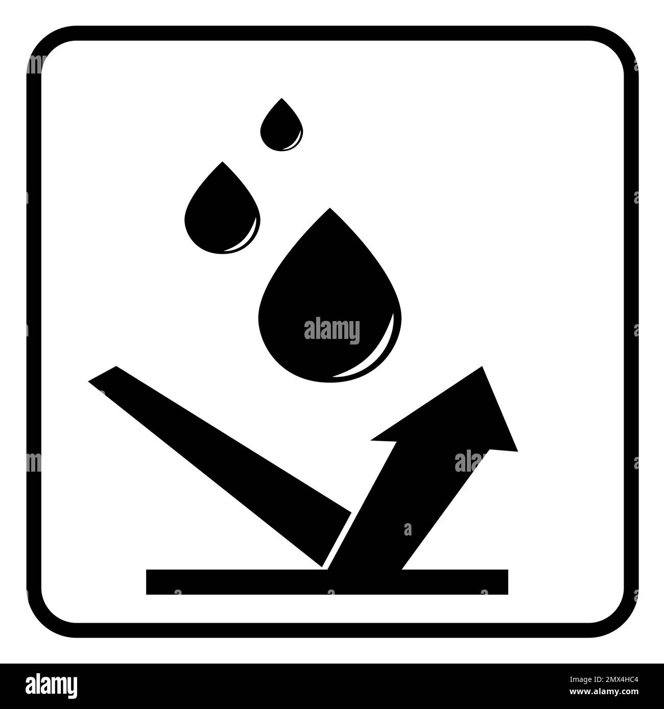 Wasserdichtes Symbol, wasserabweisende Materialien Vektor Linear Symbol Zeichnung in Abbildung Stockfoto