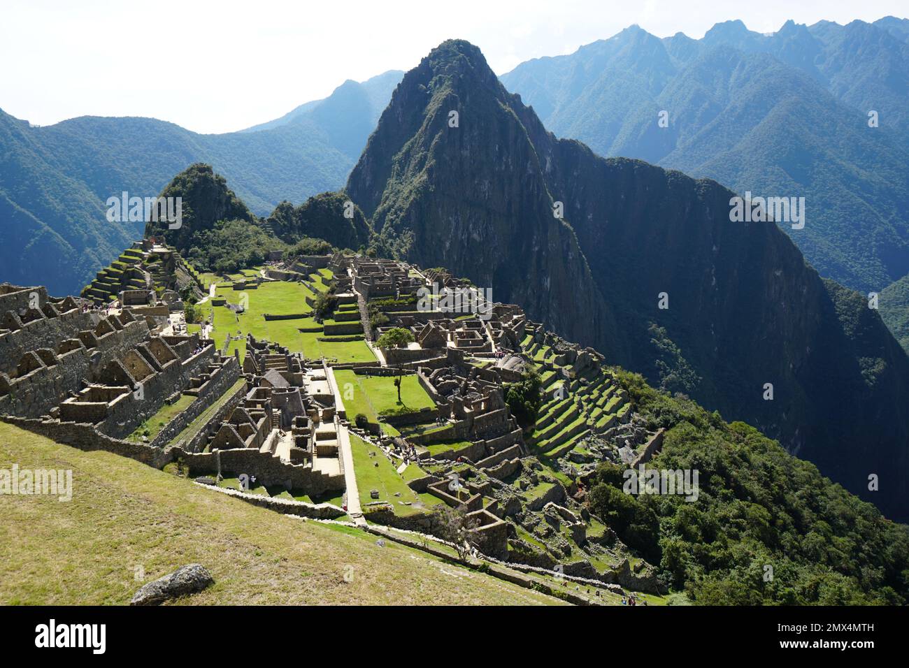 Las alturas de MachuPichu en Perú Stockfoto